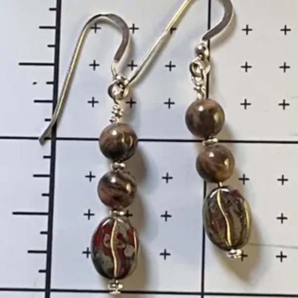 Coffee Bean Beads with Black Moonstone & Sterling Silver - Handmade - Picture 5 of 5